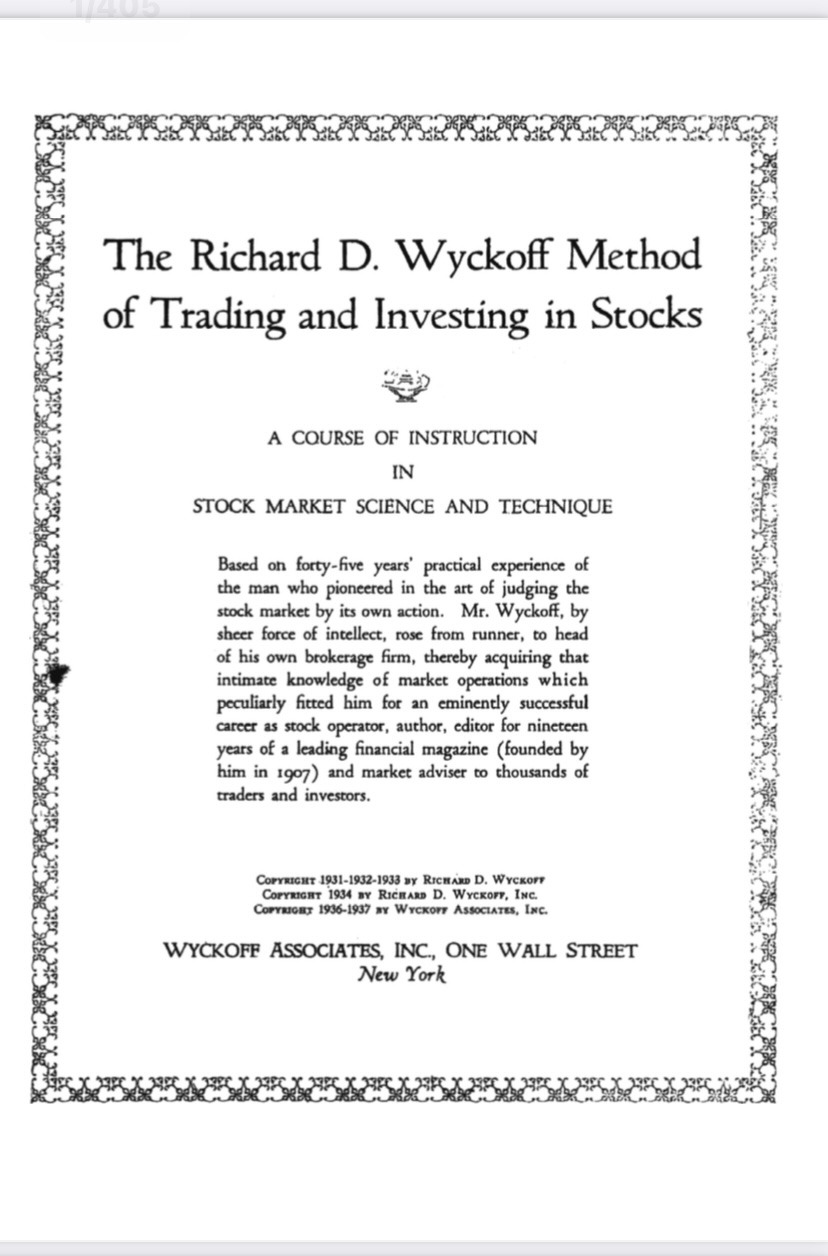 Richard D. Wyckoff Method of Trading and Investing in Stocks-趋势跟踪之道Pro