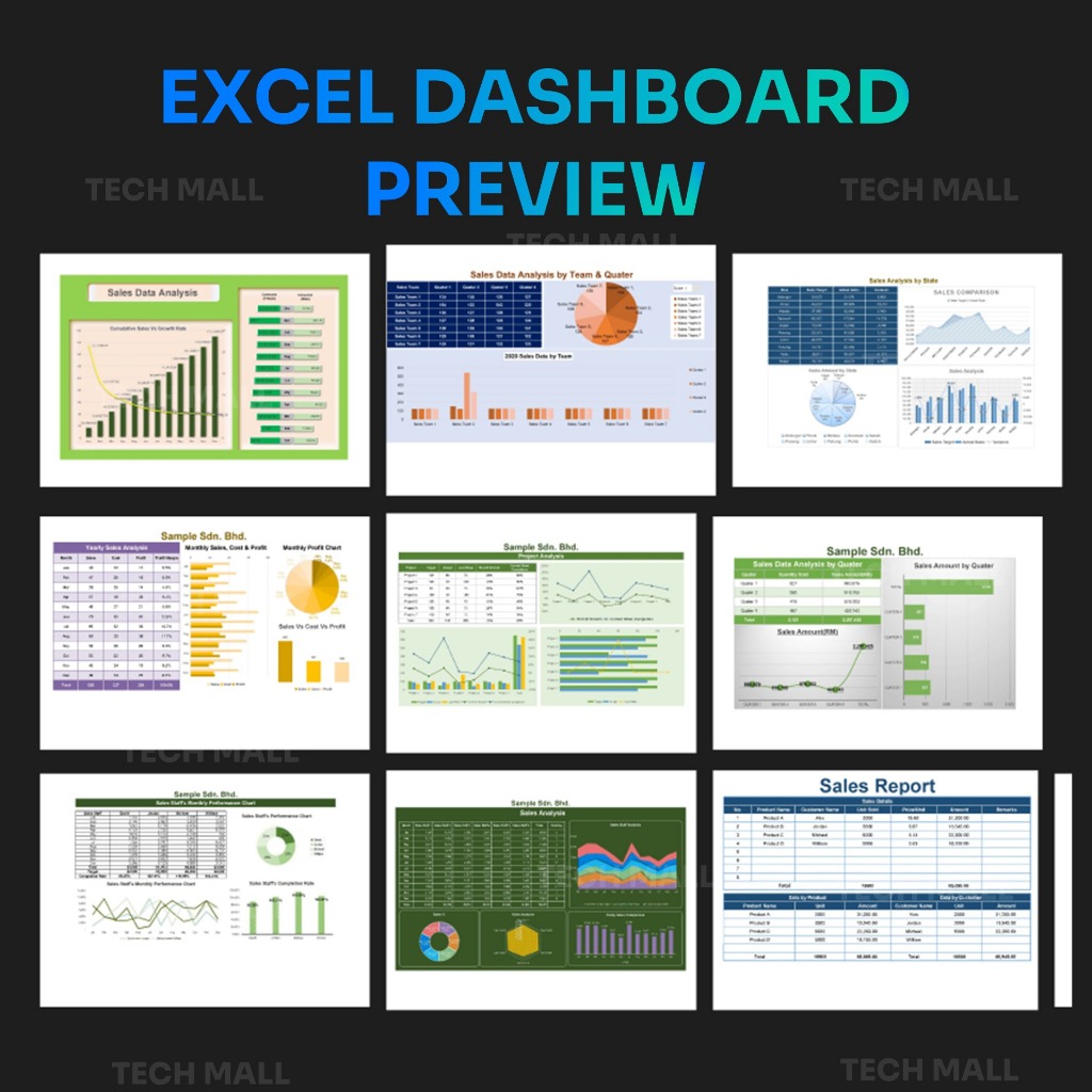 图片[5]-50 Excel Sales Report & Analysis Dashboard Templates Full Excel editable (A4 Format, Editable)-趋势跟踪之道Pro