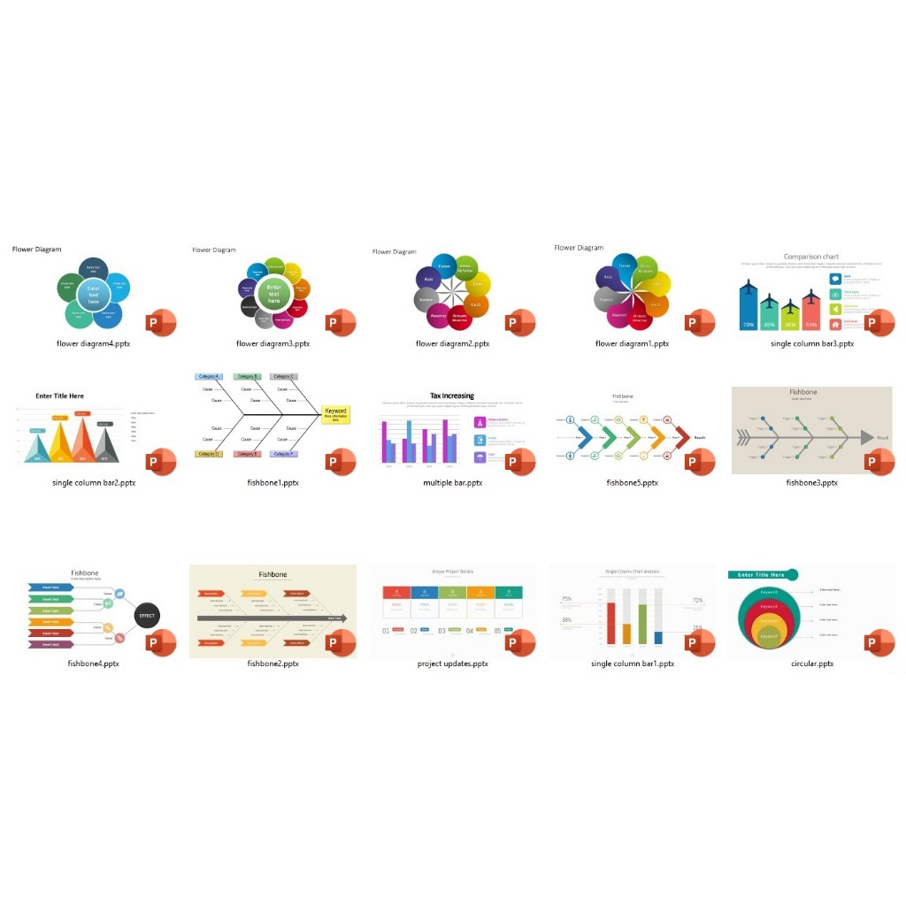 Editable power point chart  multipurpose slides 可编辑PPT多功能模板-趋势跟踪之道Pro