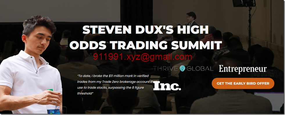 Steven Dux – High Odds Trading Summit 2021-趋势跟踪之道Pro