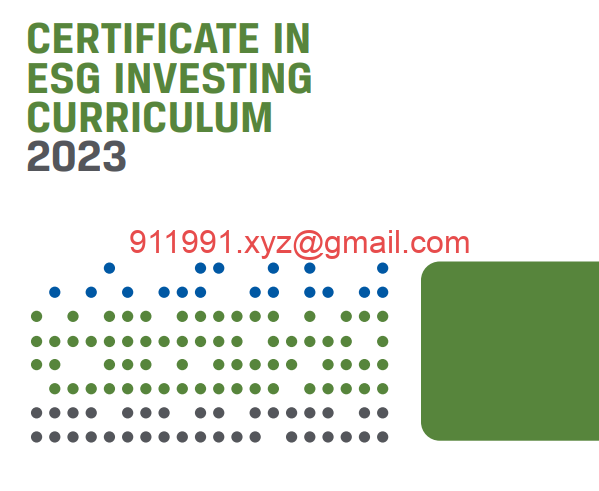 CFA Certificate in ESG Investing Curriculum (2023)-趋势跟踪之道Pro