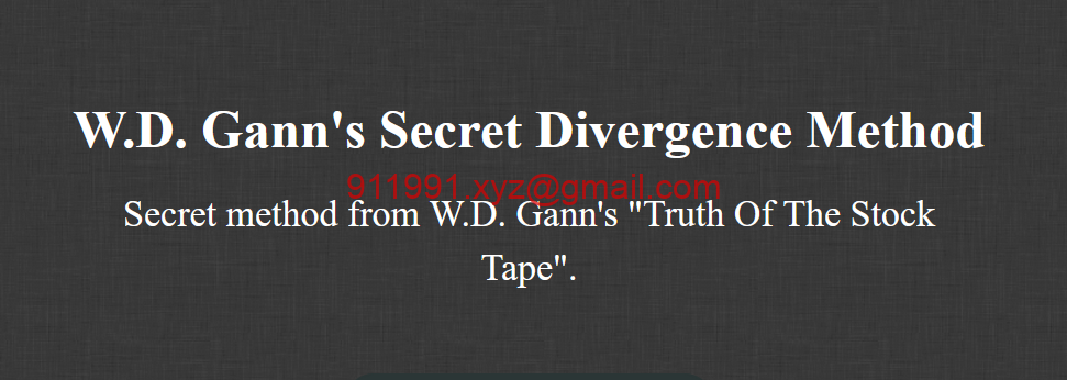 W.D. Gann’s Secret Divergence Method-趋势跟踪之道Pro