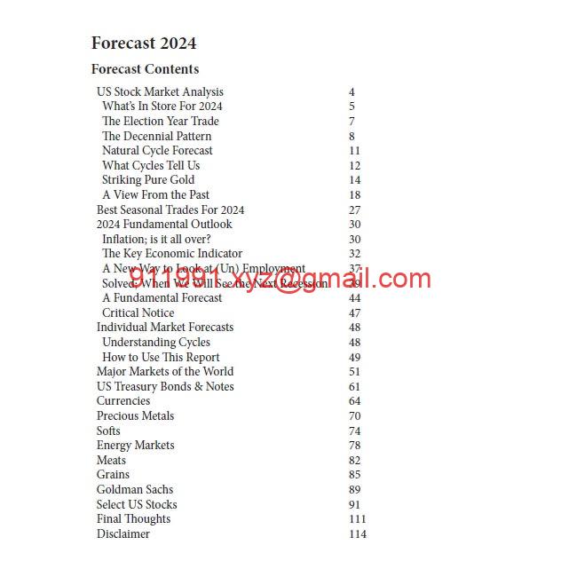 图片[1]-Larry Williams Annual Forecast Reports 2024-趋势跟踪之道Pro