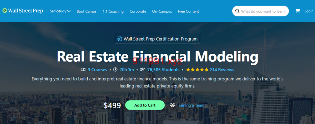 Wall Street Prep – Real Estate Financial Modeling-趋势跟踪之道Pro